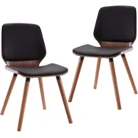Syfax Chaises à manger lot de 2 noir similicuir