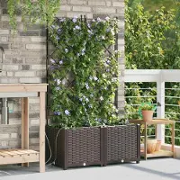 Prolenta Maison Exclusive - Jardinière d'extérieur, lot de 2, marron, 80 x 40 x 142 cm, PP