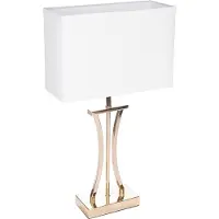 Ed Brubaker Lampe de table ou de chevet Colonne dorée - Lampe de table vintage en métal - 50 cm de hauteur, or blanc