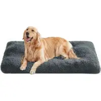 Feandrea Lit pour chien, tapis pour animaux domestiques, doux, 122 x 74 cm, rembourrage doux, lavable en machine, coussin pour chiens, multifonctionnel, gris foncé