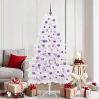 Prolenta Arbre de Noël blanc pliable, de qualité supérieure, 180 cm, en PVC et en acier