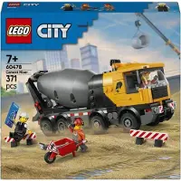 LEGO Bétonnière City 60478, Jouet de Chantier 7 ans, Jeu Éducatif