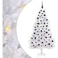 Syfax Sapin de Noël Artificiel à Branches Articulées Blanc 180 cm