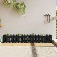 Prolenta Maison Exclusive - Jardinière surélevée design lattes noir 200x30x30 cm bois massif pin