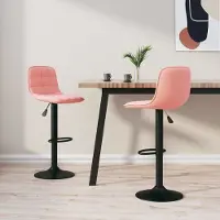 Prolenta Maison Exclusive - Lot de 2 tabourets de bar en velours rose