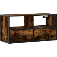 vidaXL Armoire TV chêne fumé 80x31x39,5 cm Bois composite et métal