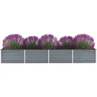 Prolenta Maison Exclusive - Potager surélevé en acier galvanisé 320 x 80 x 45 cm Gris