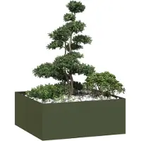 Prolenta Maison Exclusive - Jardinière vert olive 100x100x40 cm en acier