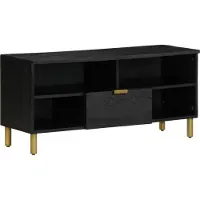 Syfax Meuble TV noir 100x33x46 cm bois d'ingénierie