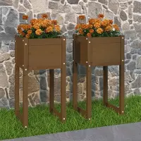 Prolenta Maison Exclusive - 2 bacs à plantes, couleur miel, 40 x 40 x 81 cm, bois massif de pin