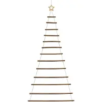 Syfax Sapin de Noël suspendu avec étoile supérieure 86 x 180 cm Branche naturelle