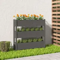 Prolenta Maison Exclusive - Bac à plantes gris 112x25x104,5 cm Bois massif Pin