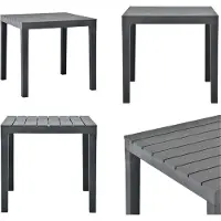 vidaXL Table de jardin Anthracite 78 x 78 x 72 cm Plastique - Table de jardin - Tables de jardin - Table de salle à manger