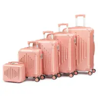 FCH Set de valises à coque dure ALIGHTUP 4 pièces, set de valises,set de trolleys valise à roulettes valise de voyage extensible,4 trolleys et Beauty-Case en plastique ABS robuste