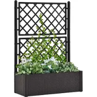 Prolenta Maison Exclusive - Potager surélevé avec treillis et système d'arrosage automatique, anthracite