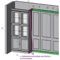 AEA Couronne de paroi latérale extérieure pour couronne ou socle Armoire Système d'armoires L, R BA-28