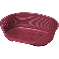 Ferplast Panier Chien Siesta Deluxe, 82 x 59,5 x 25 cm, Bordeaux, Plastique, Perforé