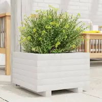 Prolenta Maison Exclusive - Bac à plantes blanc 40x40x26,5 cm Bois massif de pin