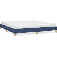 Syfax Cadre de lit sans matelas bleu 180x200 cm tissu