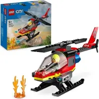 LEGO City L'Hélicoptère de Secours des Pompiers 60411, Jouet de Construction avec Minifigurine, 85 Pièces, 5+ Ans