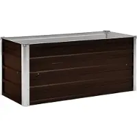 Syfax Lit surélevé de jardin Marron 100x40x45 cm Acier galvanisé