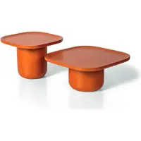 Xl Moebel Gmbh Salon 2x Table basse carrée Luxe Orange Design Meubles Tables