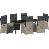 Syfax Ensemble de salle à manger pour jardin 7 pcs Gris clair