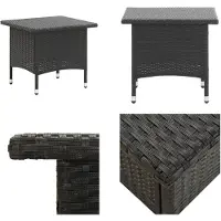 vidaXL Teetisch Schwarz 50 x 50 x 47 cm Poly Rattan - Gartentisch - Gartentische - Outdoor-Tisch - Outdoor-Tische