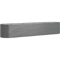 Syfax Lit surélevé de jardin Acier galvanisé 368x80x68 cm gris