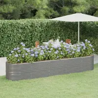 Prolenta Maison Exclusive - Lit surélevé de jardin Acier galvanisé 368x80x68 cm gris
