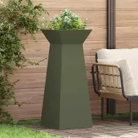 Prolenta Maison Exclusive - Jardinières sur pied, modèle colonne, 2 pièces, couleur olive, 40 x 40 x 100 cm