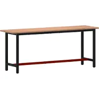 Syfax Établi 200x55x81,5 cm bois massif de hêtre et métal