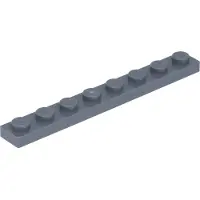 LEGO 1x8 plaque 3460 - 50 pièces gris bleuté foncé