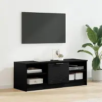 Prolenta Meuble TV exclusif - Dimensions : 102 x 35 x 36,5 cm - Couleur : Noir, imitation chêne