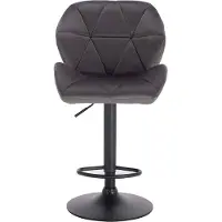 Merkloos Tabouret de bar - Gris - Velours - Ergonomique avec dossier - Réglable en hauteur 60-82cm - Chaise de cuisine - 1 pièce