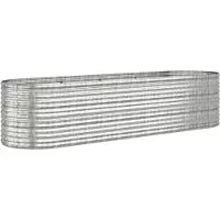 Syfax Parterre surélevé Acier revêtu par poudre 296x80x68 cm Argenté