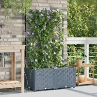Prolenta Maison Exclusive - Jardinière d'extérieur, lot de 2, gris clair, 80 x 40 x 142 cm, PP