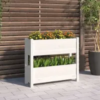 Prolenta Maison Exclusive - Bac à plantes blanc 77x25x66 cm Bois massif Pin