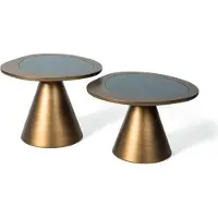 Xl Moebel Gmbh Table basse 2x ronde Gold Table d'appoint de luxe Meubles Tables Salon