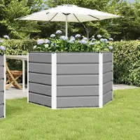 Prolenta Maison Exclusive - Bac à plantes gris clair 129 x 129 x 75 cm Acier