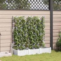 Prolenta Maison Exclusive - Ensemble de 3 pots de jardin, blanc, 120 x 40 x 125,5 cm, en polypropylène (PP)