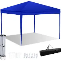 Aopunly Pavillon pliable, Tente de réception imperméable, Tentes de fête avec protection UV, Tente de jardin pour jardin terrasse fête, Pavillon pliable 3x3m ohn côtés bleu