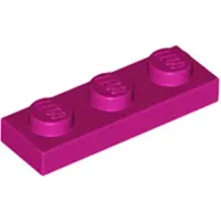 LEGO 1x3 plaque 3623 - 250 pièces magenta