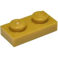LEGO 100x 1x2 plaques 3023 - Plaque or perle - Or perle