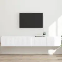 Syfax Meuble TV mural 2 pcs Blanc 98 x 31 x 29,5 cm Bois d'ingénierie