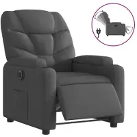Syfax Fauteuil inclinable électrique, réglage automatique 135°, tissu polyester respirant, porte-gobelets, poche latérale, capacité 110 kg, noir