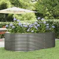 Prolenta Maison Exclusive - Lit surélevé de jardin Gris 212x140x68cm Acier galvanisé