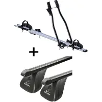 VDP Porte-vélos SAGITTAR + barres de toit en acier compatibles avec Mercedes Classe A II 3-5 portes 2004-2012