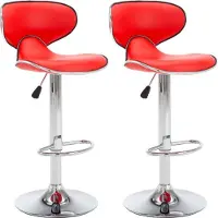 Syfax Tabourets de bar 2 pcs rouge similicuir