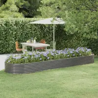 Prolenta Maison Exclusive - Potager surélevé en acier galvanisé 396 x 100 x 36 cm gris